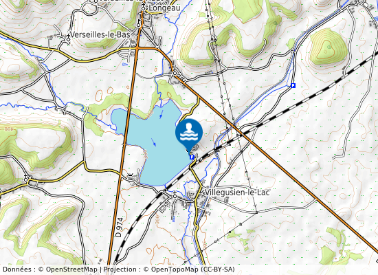 Villegusien Le Lac sur la carte