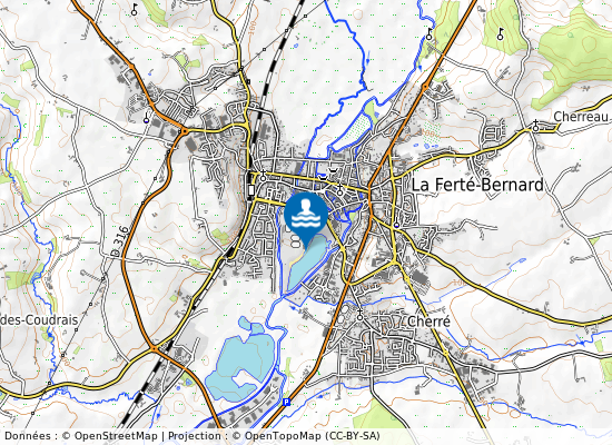 Plan D Eau De La Ferte Bernard sur la carte